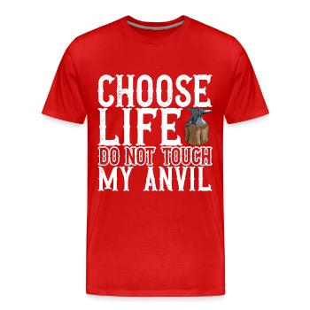Schmied Schmieden Amboss - Männer Premium Bio T-Shirt - Rot - Vorne - Damien (186cm)