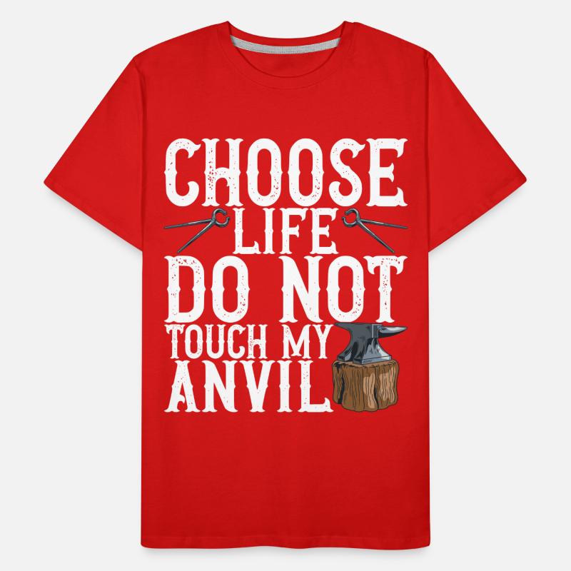 Blacksmith Forging Anvil Men's Premium Organic T-Shirt