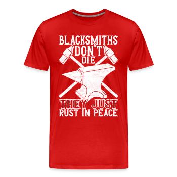 Schmied Schmieden Amboss - Männer Premium Bio T-Shirt - Rot - Vorne - Damien (186cm)