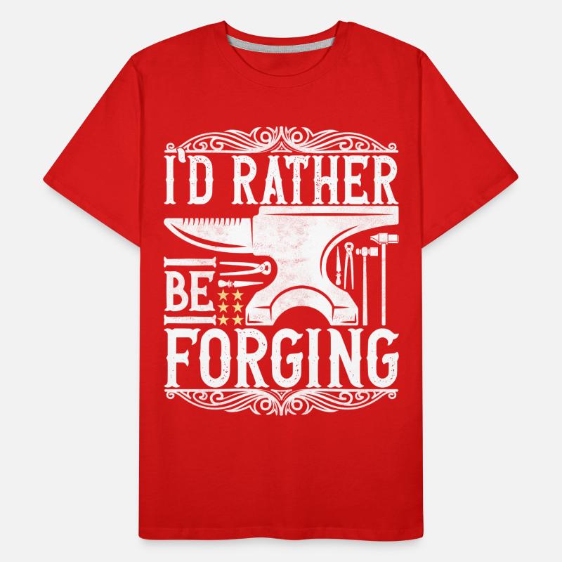 Blacksmith Forging Anvil Men's Premium Organic T-Shirt