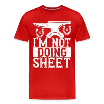 Schmied Schmieden Amboss - Männer Premium Bio T-Shirt - Rot - Vorne - Damien (186cm)