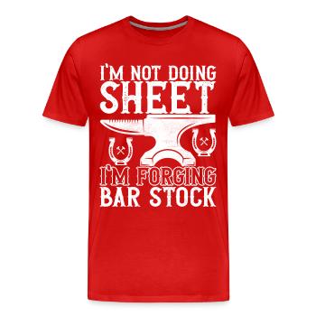 Schmied Schmieden Amboss - Männer Premium Bio T-Shirt - Rot - Vorne - Damien (186cm)