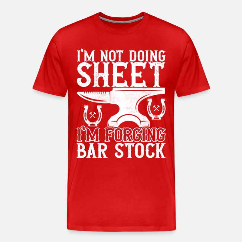 Blacksmith Forging Anvil - Men's Premium Organic T-Shirt - red