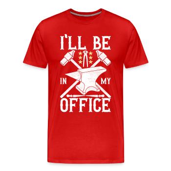 Blacksmith Forging Anvil - Men's Premium Organic T-Shirt - red - Front - Damien (186cm)