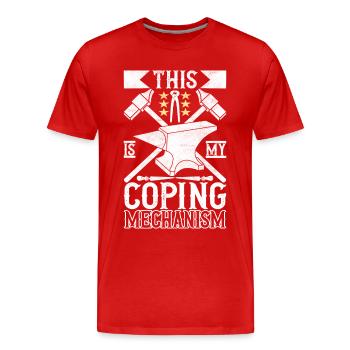 Blacksmith Forging Anvil - Men's Premium Organic T-Shirt - red - Front - Damien (186cm)