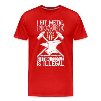 Schmied Schmieden Amboss - Männer Premium Bio T-Shirt - Rot - Vorne - Damien (186cm)