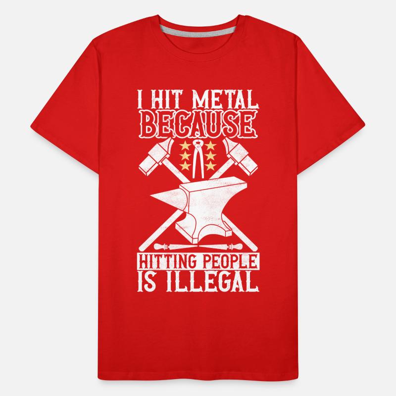 Blacksmith Forging Anvil Men's Premium Organic T-Shirt