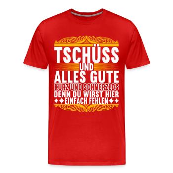 Abschiedsgeschenk Kollege Jobwechsel - Männer Premium Bio T-Shirt - Rot - Vorne - Damien (186cm)