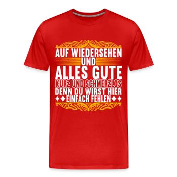Abschiedsgeschenk Kollege Jobwechsel - Männer Premium Bio T-Shirt - Rot - Vorne - Damien (186cm)