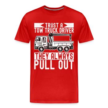 Abschleppwagen Abschleppdienst - Männer Premium Bio T-Shirt - Rot - Vorne - Damien (186cm)