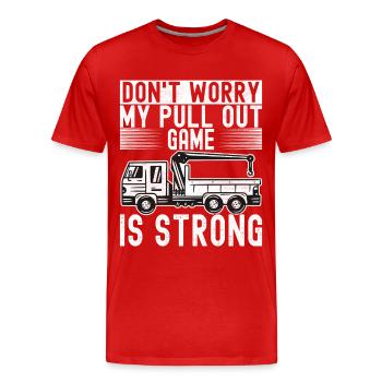 Abschleppwagen Abschleppdienst - Männer Premium Bio T-Shirt - Rot - Vorne - Damien (186cm)