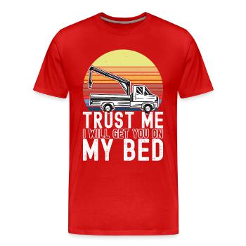 Abschleppwagen Abschleppdienst - Männer Premium Bio T-Shirt - Rot - Vorne - Damien (186cm)