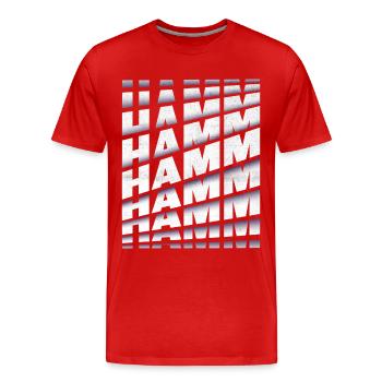 Hamm Germany City Font Skyline Home - Men's Premium Organic T-Shirt - red - Front - Damien (186cm)
