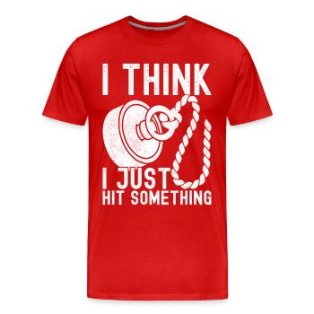 Magnet Fischer Magnet Fischen - Männer Premium Bio T-Shirt - Rot - Vorne - Damien (186cm)