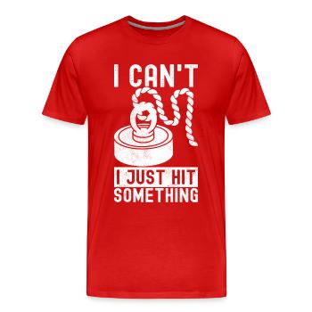 Magnet Fischer Magnet Fischen - Männer Premium Bio T-Shirt - Rot - Vorne - Damien (186cm)
