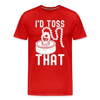 Magnet Fischer Magnet Fischen - Männer Premium Bio T-Shirt - Rot - Vorne - Damien (186cm)