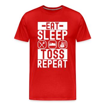 Magnet Fischer Magnet Fischen - Männer Premium Bio T-Shirt - Rot - Vorne - Damien (186cm)