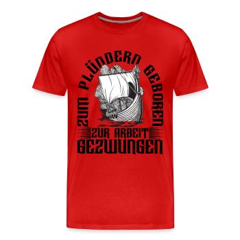 Wikinger Nordische Mythologie - Männer Premium Bio T-Shirt - Rot - Vorne - Damien (186cm)