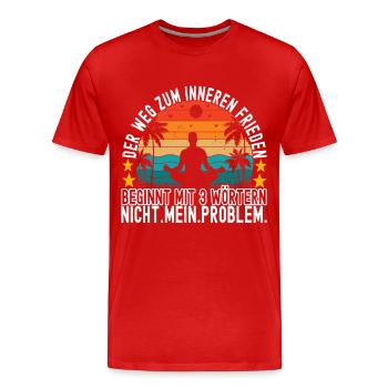 Yoga Meditation - Männer Premium Bio T-Shirt - Rot - Vorne - Damien (186cm)