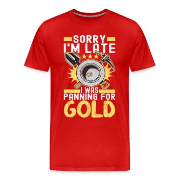 Gold Diggers Gold Mining - Men's Premium Organic T-Shirt - red - Front - Damien (186cm)