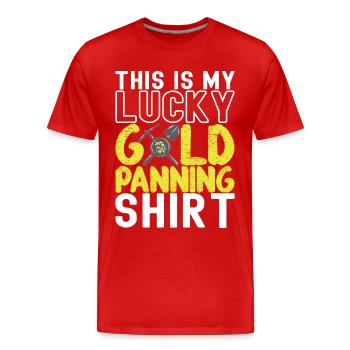 Gold Diggers Gold Mining - Men's Premium Organic T-Shirt - red - Front - Damien (186cm)