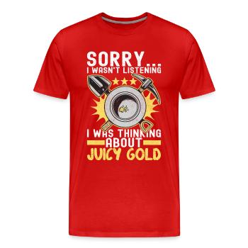 Chercheurs d’or Extraction d’or - T-shirt bio Premium Homme - rouge - Devant - Damien (186cm)