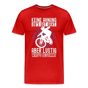 Fahrrad Fahrradfahrer - Männer Premium Bio T-Shirt - Rot - Vorne - Damien (186cm)