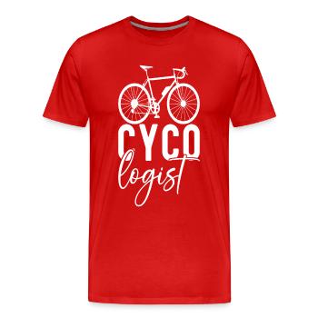 Fahrrad Fahrradfahrer - Männer Premium Bio T-Shirt - Rot - Vorne - Damien (186cm)