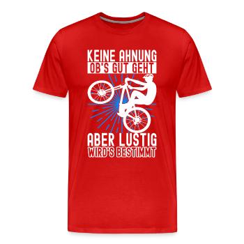 Fahrrad Fahrradfahrer - Männer Premium Bio T-Shirt - Rot - Vorne - Damien (186cm)