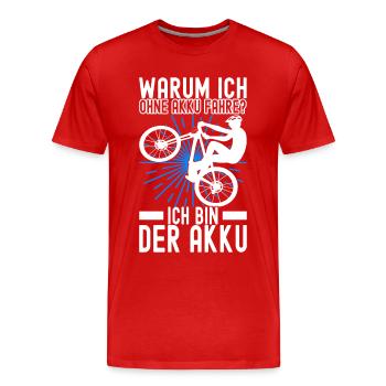 Fahrrad Fahrradfahrer - Männer Premium Bio T-Shirt - Rot - Vorne - Damien (186cm)