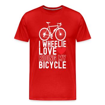Fahrrad Fahrradfahrer - Männer Premium Bio T-Shirt - Rot - Vorne - Damien (186cm)