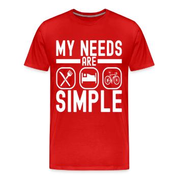 Fahrrad Fahrradfahrer - Männer Premium Bio T-Shirt - Rot - Vorne - Damien (186cm)