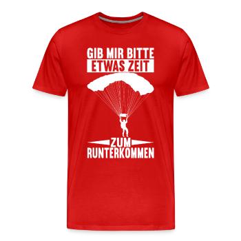 Fallschirmspringer Fallschirmsprung - Männer Premium Bio T-Shirt - Rot - Vorne - Damien (186cm)