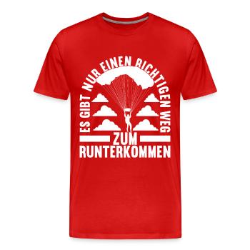 Fallschirmspringer Fallschirmsprung - Männer Premium Bio T-Shirt - Rot - Vorne - Damien (186cm)