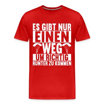 Fallschirmspringer Fallschirmsprung - Männer Premium Bio T-Shirt - Rot - Vorne - Damien (186cm)