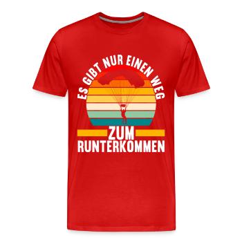 Fallschirmspringer Fallschirmsprung - Männer Premium Bio T-Shirt - Rot - Vorne - Damien (186cm)