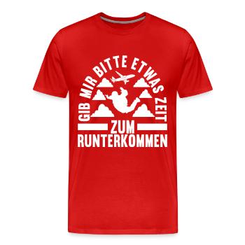 Fallschirmspringer Fallschirmsprung - Männer Premium Bio T-Shirt - Rot - Vorne - Damien (186cm)