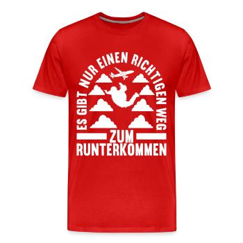 Fallschirmspringer Fallschirmsprung - Männer Premium Bio T-Shirt - Rot - Vorne - Damien (186cm)