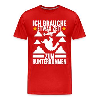 Fallschirmspringer Fallschirmsprung - Männer Premium Bio T-Shirt - Rot - Vorne - Damien (186cm)