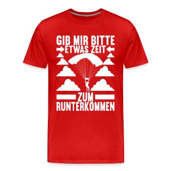 Fallschirmspringer Fallschirmsprung - Männer Premium Bio T-Shirt - Rot - Vorne - Damien (186cm)