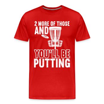Disc Golf Discgolfspieler - Männer Premium Bio T-Shirt - Rot - Vorne - Damien (186cm)