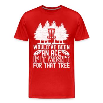 Disc Golf Disc Golfer - Men's Premium Organic T-Shirt - red - Front - Damien (186cm)