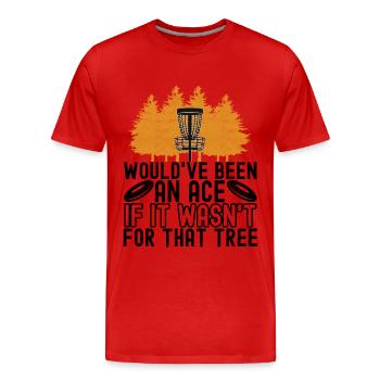 Disc Golf Discgolfspieler - Männer Premium Bio T-Shirt - Rot - Vorne - Damien (186cm)