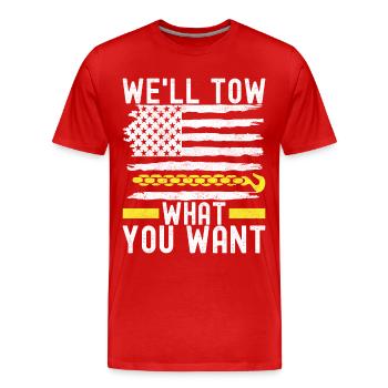Service de remorquage de dépanneuse - T-shirt bio Premium Homme - rouge - Devant - Damien (186cm)