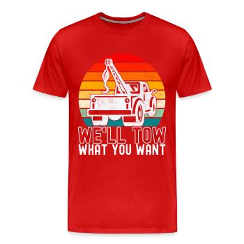 Abschleppwagen Abschleppdienst - Männer Premium Bio T-Shirt - Rot - Vorne - Damien (186cm)