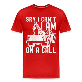 Abschleppwagen Abschleppdienst - Männer Premium Bio T-Shirt - Rot - Vorne - Damien (186cm)
