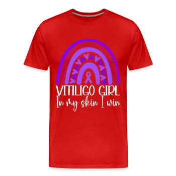 Journée mondiale du vitiligo - T-shirt bio Premium Homme - rouge - Devant - Damien (186cm)