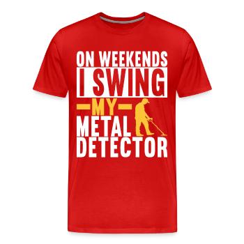 Détecteur de métaux Sondler - T-shirt bio Premium Homme - rouge - Devant - Damien (186cm)
