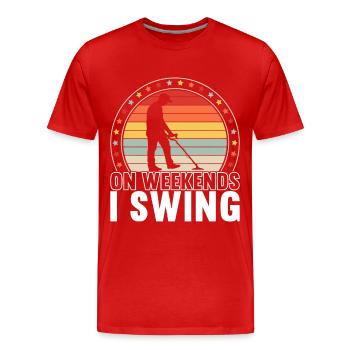 Détecteur de métaux Sondler - T-shirt bio Premium Homme - rouge - Devant - Damien (186cm)