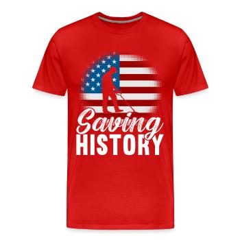 Détecteur de métaux Sondler - T-shirt bio Premium Homme - rouge - Devant - Damien (186cm)